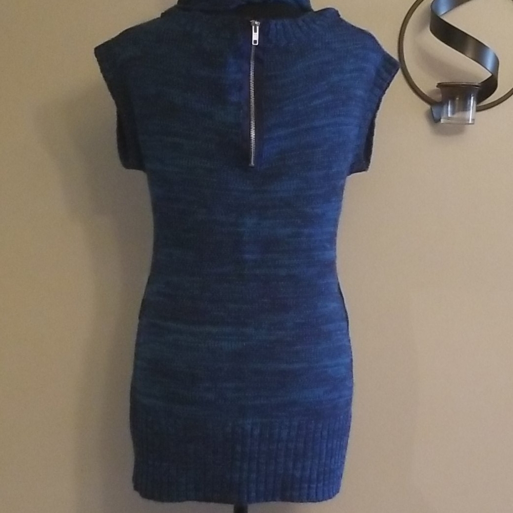 Blue Sweater with Neck Wrap - Picture 3 of 3